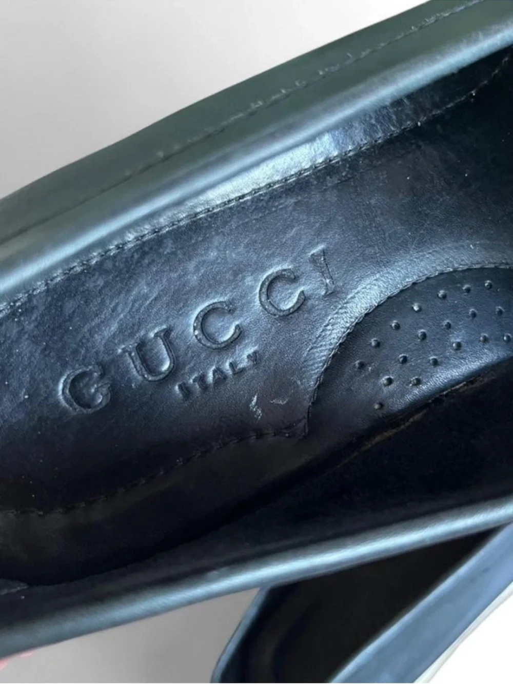 Gucci 1953 Blue And White Horsebit Leather Loafers Size 11 Men’s
